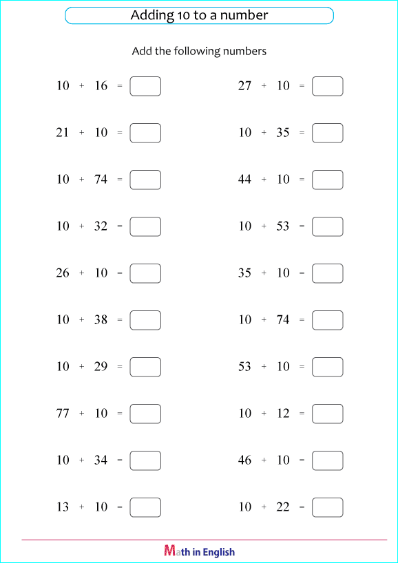 whole tens addition