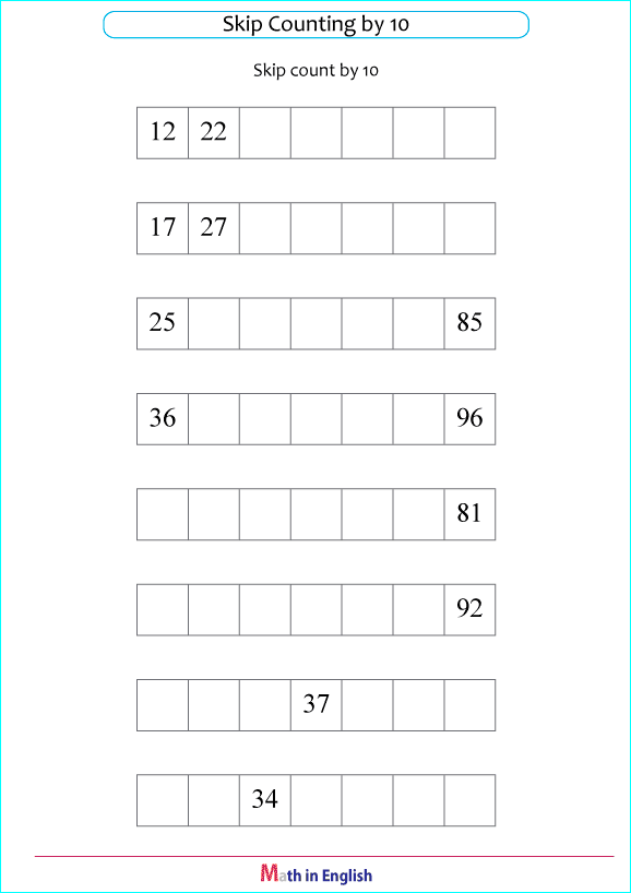 Printable primary math worksheet for math grades 1 to 6 based on the