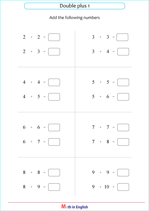 addition Sums up to 20 worksheet