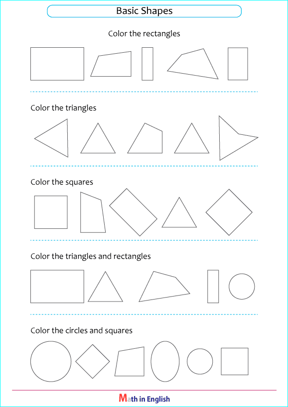 color the basic shapes worksheet