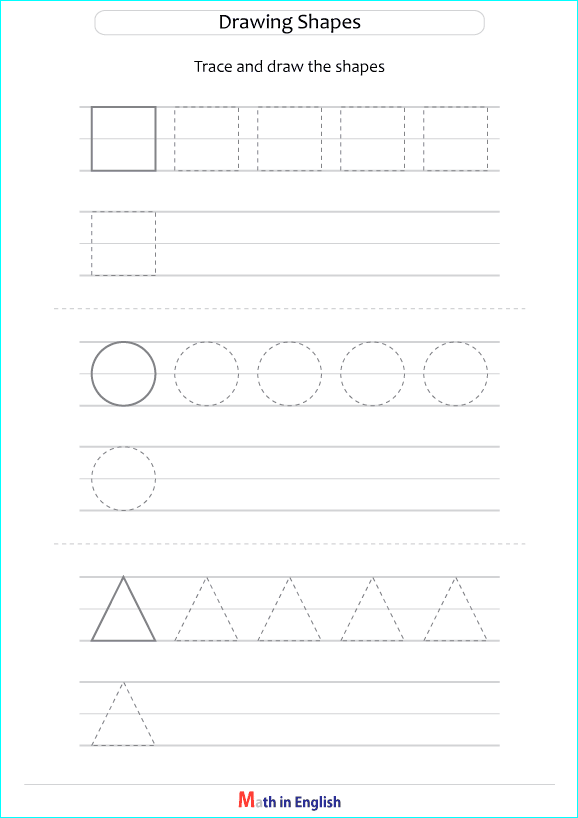 drawing shapes grade 1 math worksheet