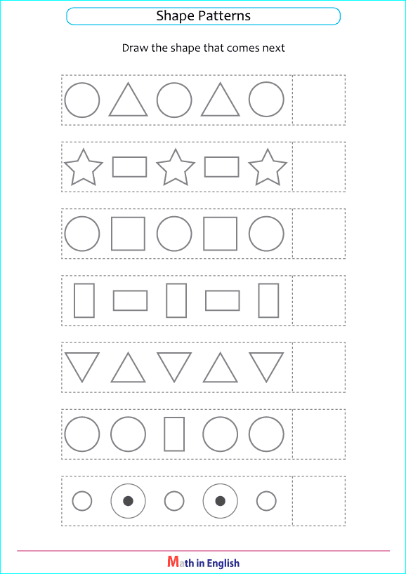 shape sequence and pattern worksheet