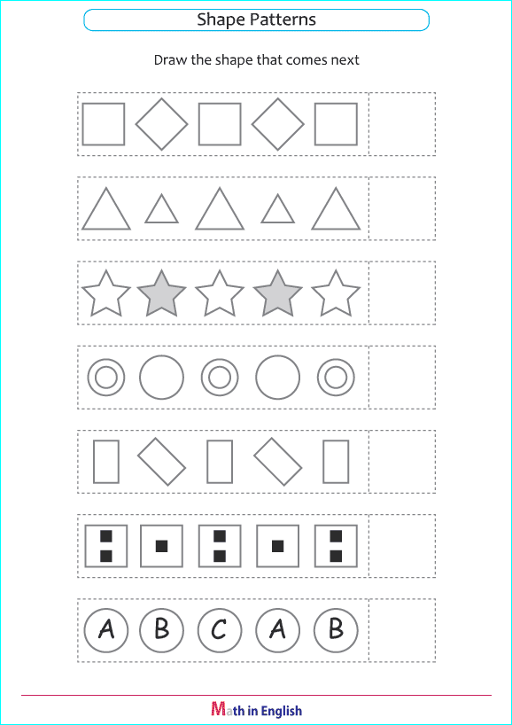 shape sequence and pattern worksheet