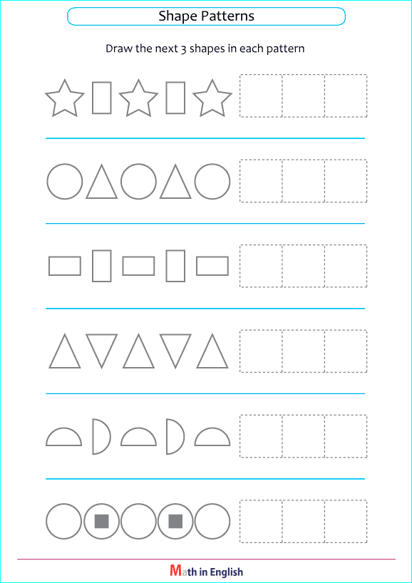 shape sequence and pattern worksheet