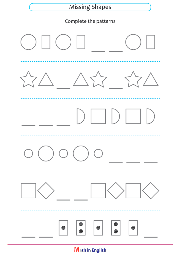 complete the shape sequences grade 1 worksheet