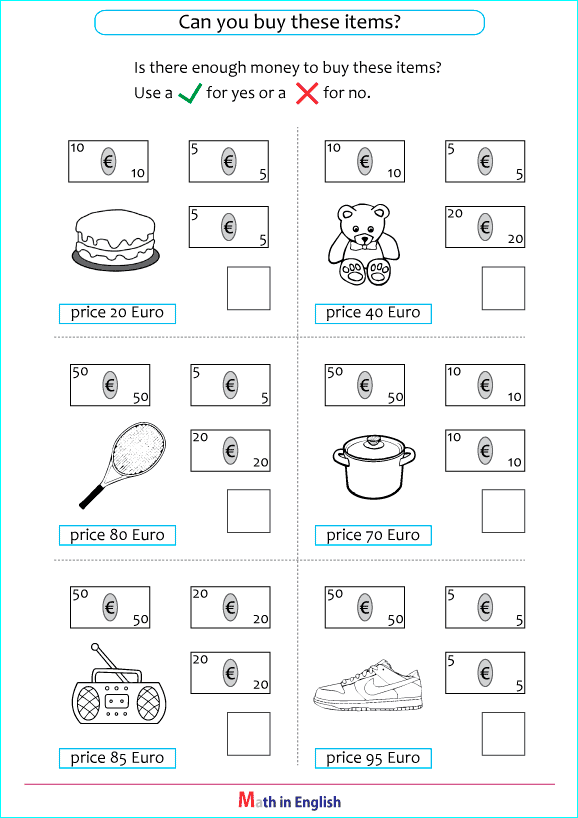 Printable primary math worksheet for math grades 1 to 6 based on the