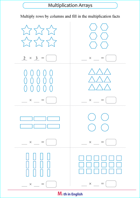 multiplication arrays of dots