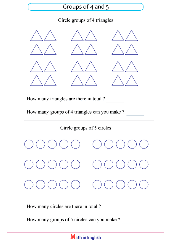 division grouping with pictures and visuals