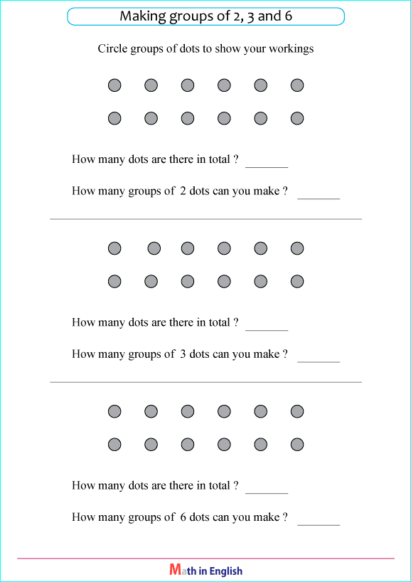 division grouping with pictures and visuals