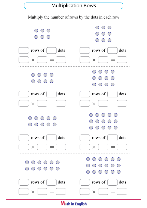 multiplying rows of dots