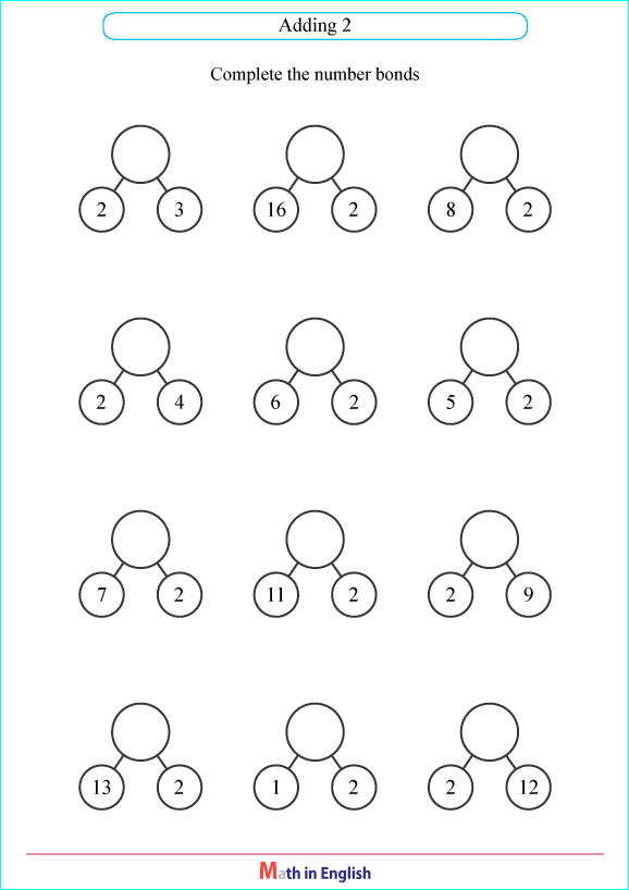 Number Bond Worksheet Second Grade