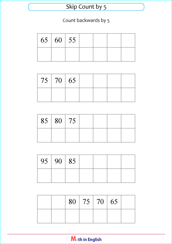 Printable primary math worksheet for math grades 1 to 6 based on the