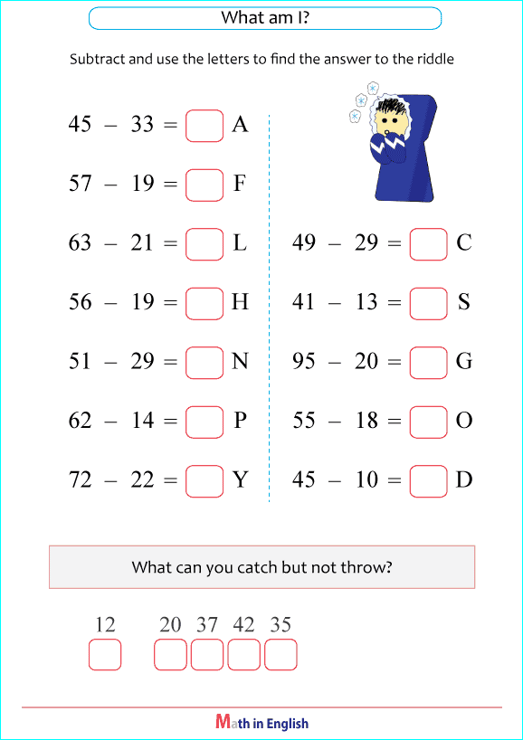 subtraction within 100 puzzle