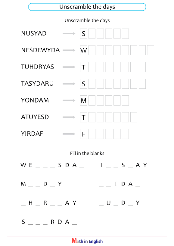 complete the spelling of the months of the year