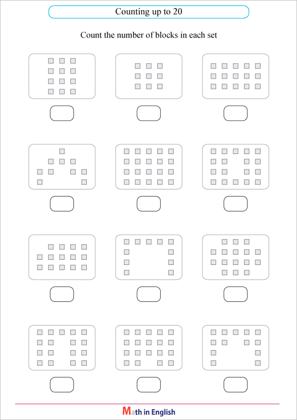 counting numbers up to 20 math worksheet