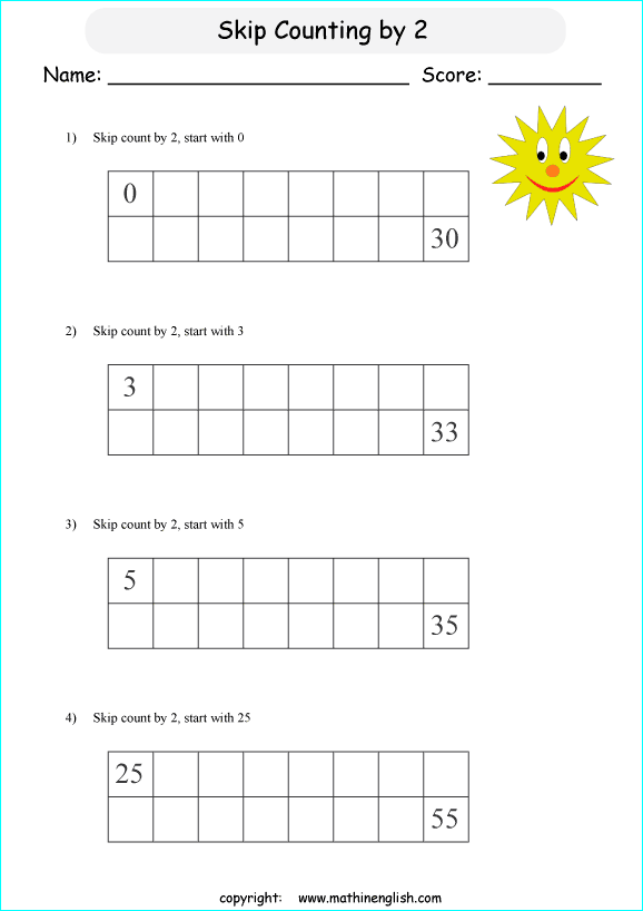 printable math skipcountimg 1 digit numbers worksheets for kids in primary and elementary math class 