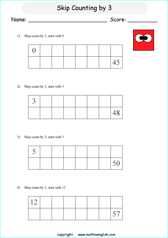 worksheet 1 for class addition maths grade 3 First Skip numbers. by these and count 3 to add