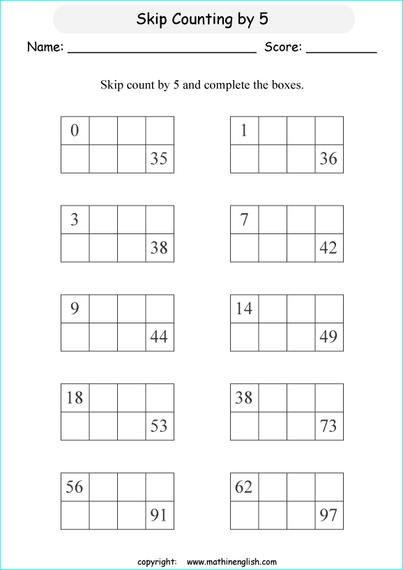 printable math skipcountimg 1 digit numbers worksheets for kids in primary and elementary math class 