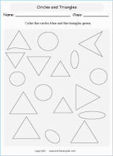 basic shapes geometry math worksheets for primary math class 