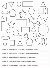 basic shapes geometry math worksheets for primary math class 