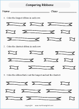 grade 1 comparing length height math school worksheets for primary and elementary math education