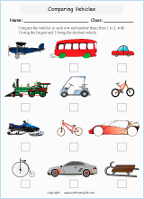 comparing length worksheets for primary math  