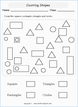 basic shapes geometry math worksheets for primary math class 