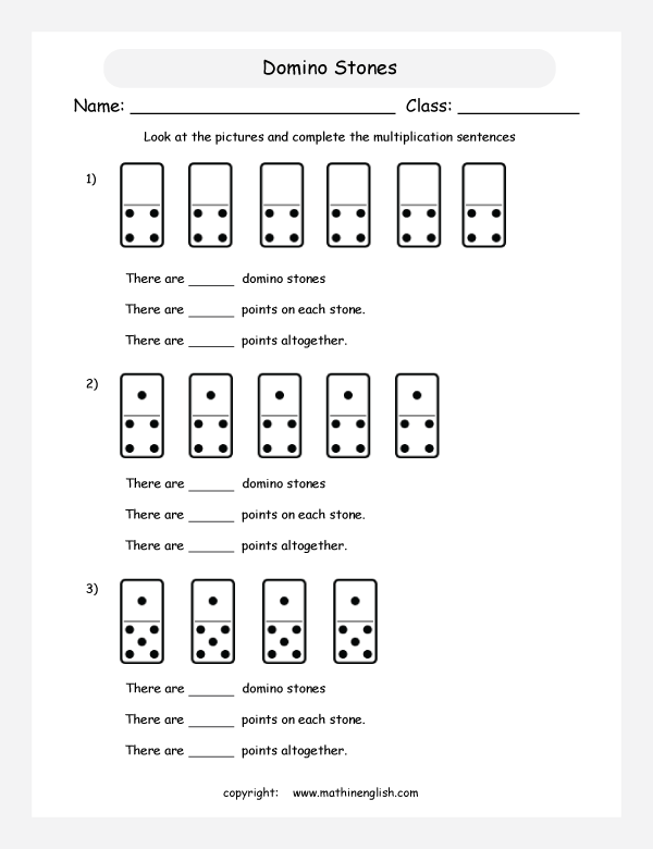 printable math multiplication with pictures worksheets for kids in primary and elementary math class 