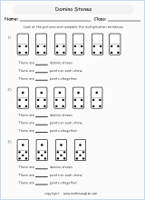 printable math multiplication with pictures worksheets for kids in primary and elementary math class 