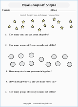 printable math  grouping picture division worksheets for kids in primary and elementary math class 