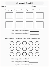 printable math  grouping picture division worksheets for kids in primary and elementary math class 