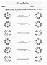 telling time worksheets for primary math