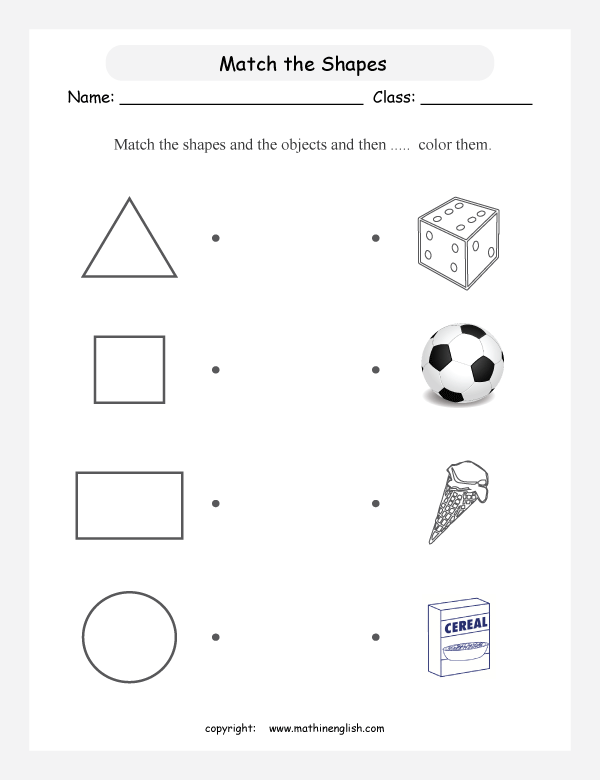 basic shapes geometry math worksheets for primary math class 