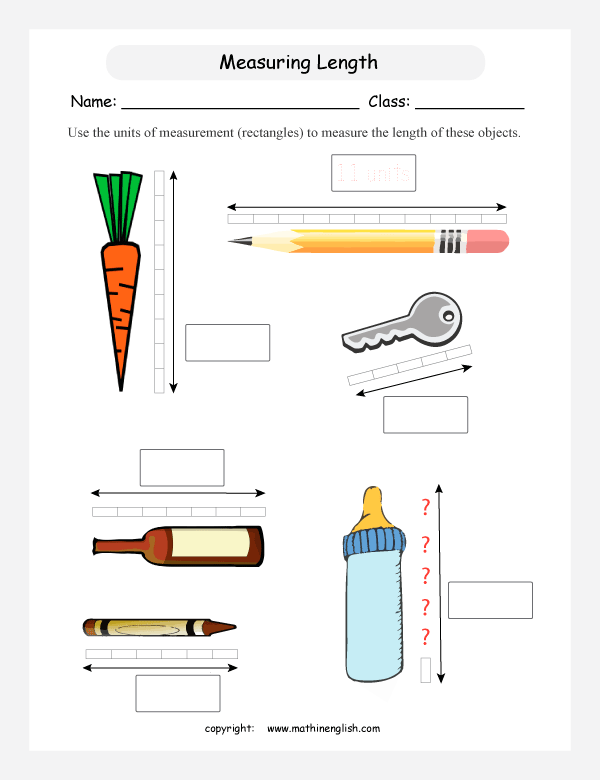 comparing length worksheets for primary math  