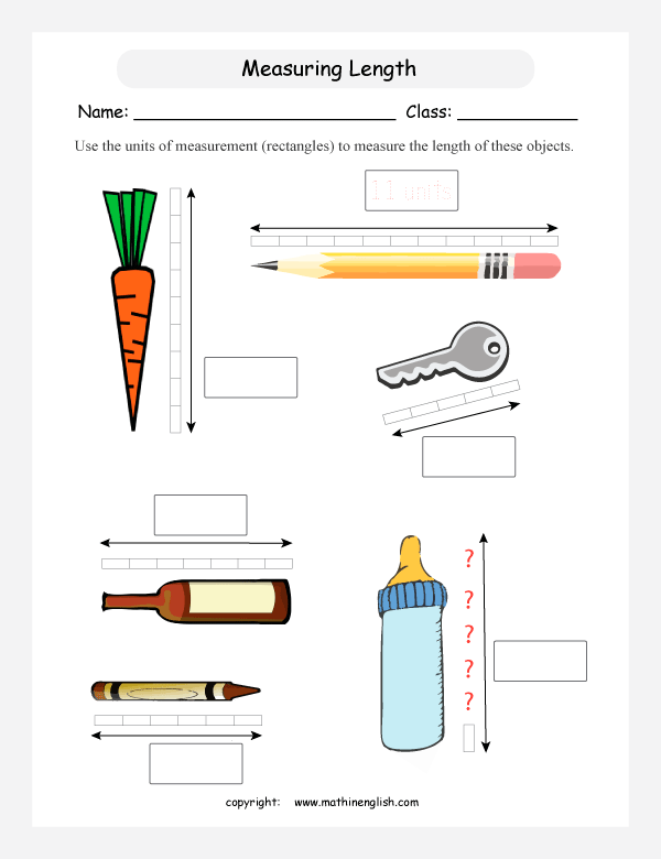 comparing length worksheets for primary math