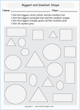 basic shapes geometry math worksheets for primary math class 