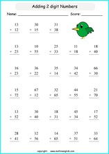 printable math addition 2 digits worksheets