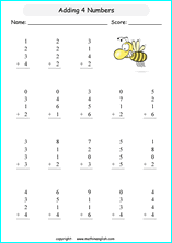 printable math 1 digit addition worksheets