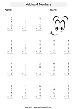 printable math 1 digit addition worksheets