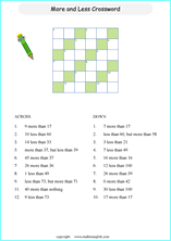 printable math addition crosswords worksheets