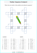 printable math addition crosswords worksheets