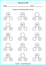 printable math addition number bonds worksheets