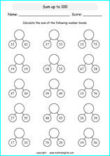 printable math addition number bonds worksheets