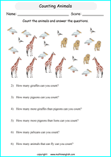 printable math countig numbers,  numeracy and number worksheets for primary and elementary math class