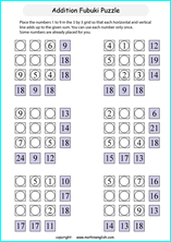 printable math addition number puzzles worksheets