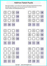 printable math addition number puzzles worksheets