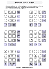 printable math addition number puzzles worksheets