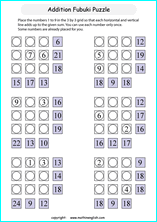 printable math addition number puzzles worksheets