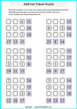 printable math addition number puzzles worksheets