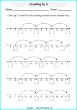 printable math skipcountimg 1 digit numbers worksheets for kids in primary and elementary math class 